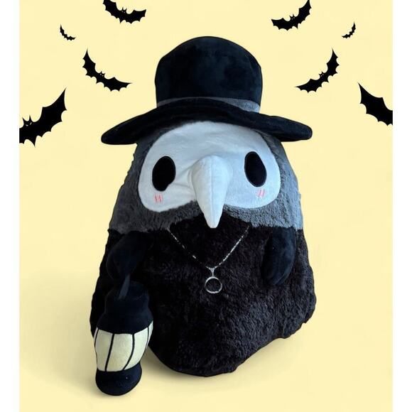 Squishable Plague Doctor 18” Mask Hat Plush Figure Black Spooky Goth lantern - Picture 1 of 13